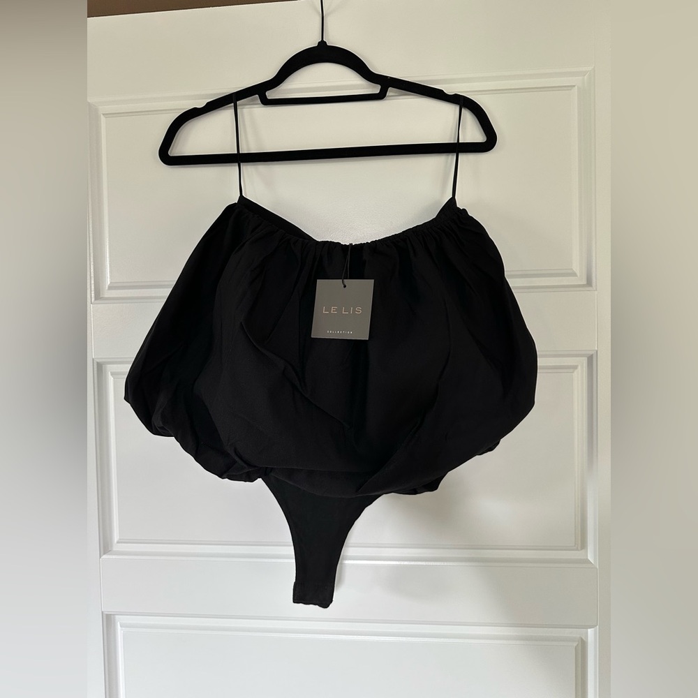 Le Lis Black Bandeau Bodysuit